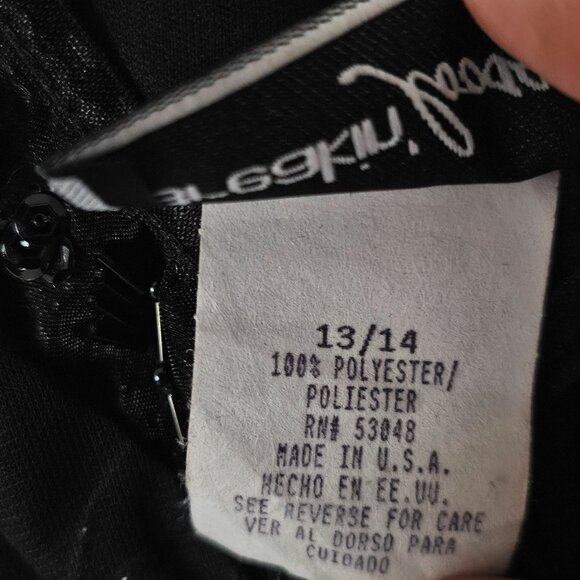 Y2K Breakin' Loose Babydoll Dress Black Size 13/14 Beaded Floral Mesh Whimsigoth - Picture 8 of 13